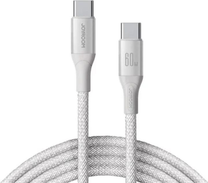 Actual product image Joyroom Flash Series Fast Charging USB-C to USB-C Cable 60W, 2m - White (2 m, USB 3.2 Gen 1, 60 W)
