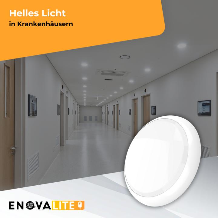 Produktbild Enovalite LED-Notstrom Deckenleuchte, mit Bewegungsmelder, 8 h Notlicht und Gruppensteuerungsfunktion (1800 lm)