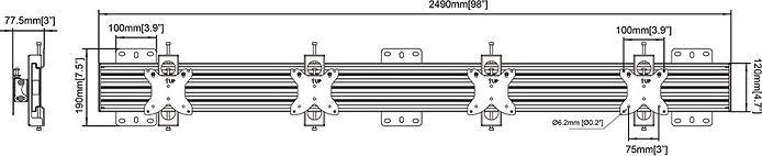 Produktbild Multibrackets Wandhalter 4fach,15"-32", VESA 75x75-100x100 (Wand, 10 kg)