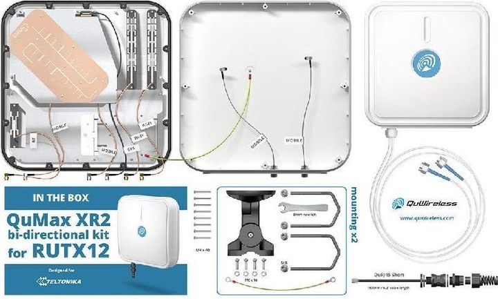 Actual product image Quwireless AXR12 - QuMax XR2 Bi-Directional Kit for RUTX12 (Wi-Fi)