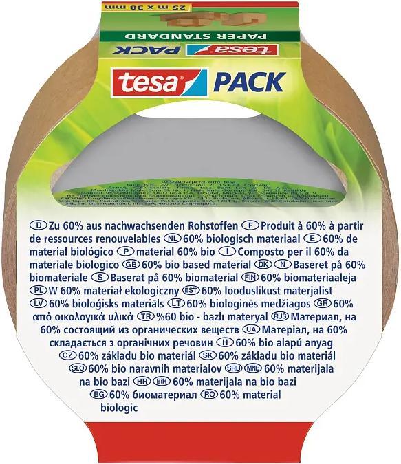 Actual product image tesa tesapack PAPER STANDARD packaging tape - 56 % bio-based material - recycling-friendly (38 mm)