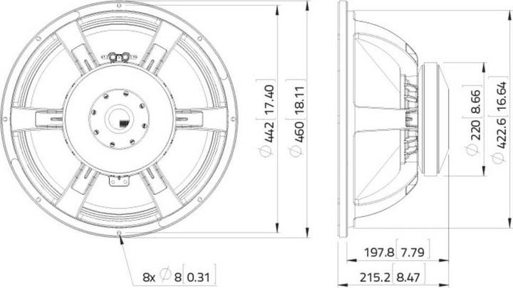 Image du produit Lavoce 18 Subwoofer Ferrite Panier en aluminium (1 pièce)