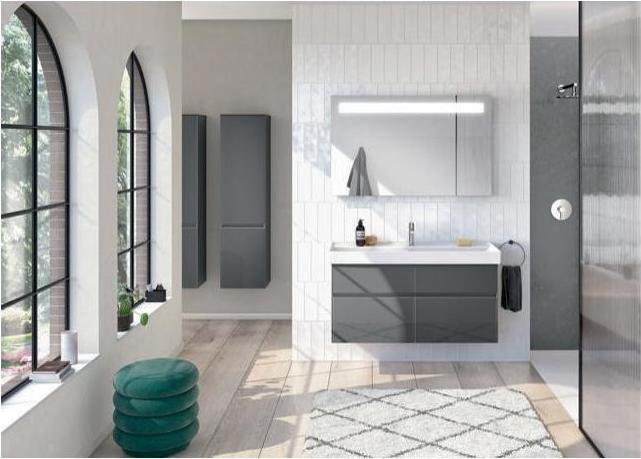 Produktbild Villeroy & Boch V&B Waschtischunterschrank COLLARO 1154x546x444mm m LED Bel Glossy Grey (115.5 x 44.5 x 54.5 cm)