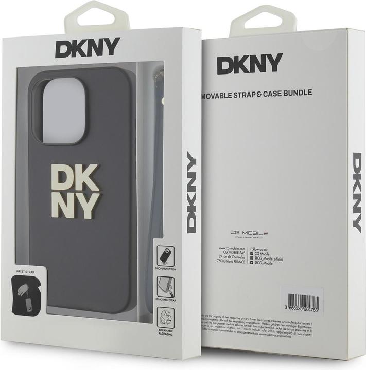 Actual product image DKNY DKHCP14LPBSWSK iPhone 14 Pro 6.1" czarny/black hardcase Wrist Strap Stock Logo (Apple iPhone 14 Pro)