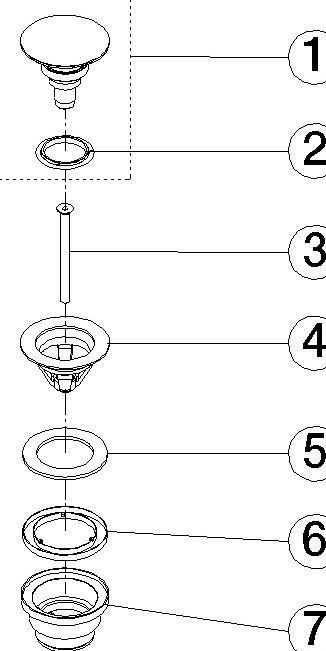 Actual product image Dornbracht Dornb pop-up waste with push lock 1 1/4Z sw ma