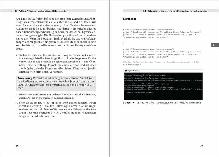 Actual product image Python 3 Programmieren für Einsteiger (German, Michael Bonacina, 2018)