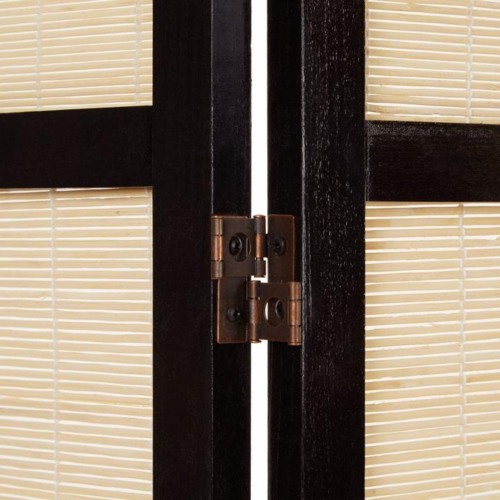 Actual product image Greendeco 4-fold wood screen bamboo black