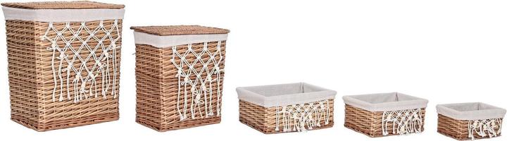 Image du produit Esprit Laundry basket Home White Natural wicker Shabby Chic 47 x 35 x 55 cm 5 Pieces