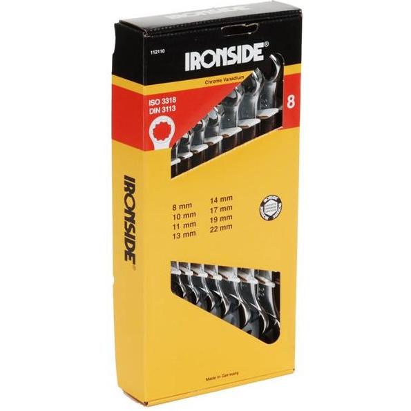 Thumbnail - Ironside, Schraubenschlüssel, Gabelringschl. Satz (11 mm, 13 mm, 14 mm, 22 mm, 19 mm, 10 mm, 17 mm)