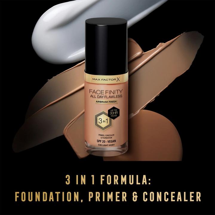 Actual product image Max Factor Podkład FACEFINITY All Day Flawless 3in1 nr C40 Light Ivory 30ml (C40 Light Ivory)