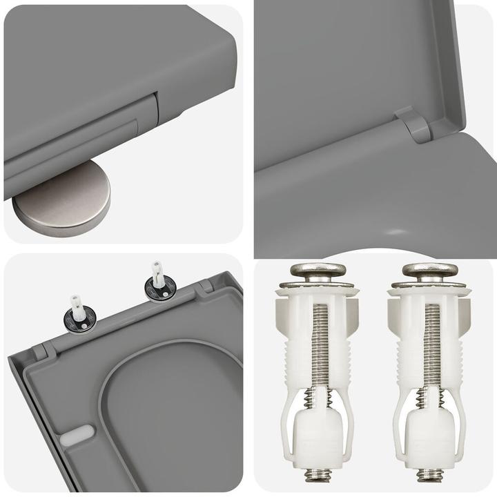 Actual product image VidaXL Toilet seat Quick Release soft-close Duroplast grey