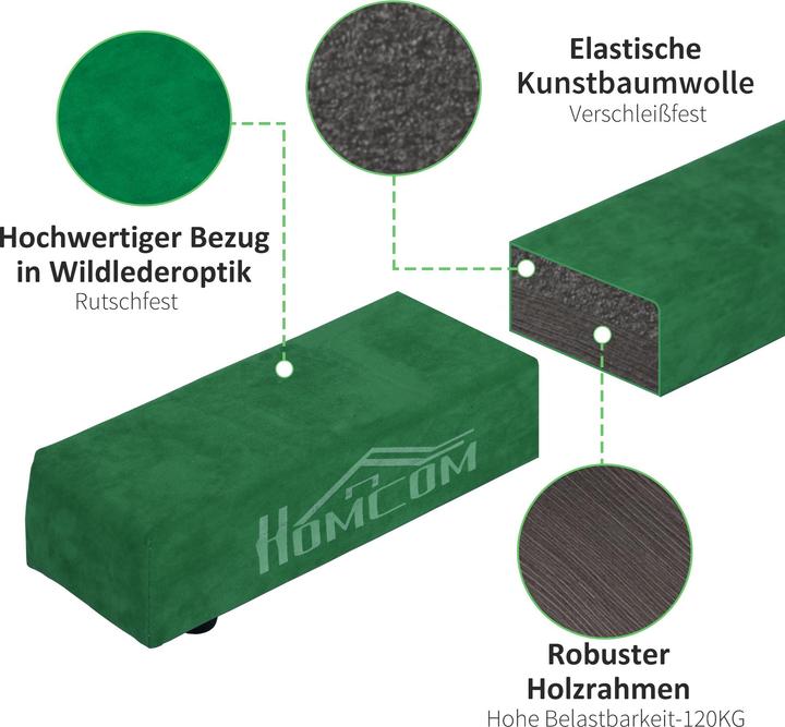 Produktbild Homcom Schwebebalken Kiefernholz, Polyester Grün