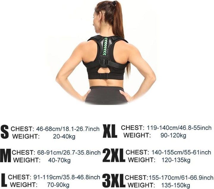 Actual product image König Design Back Support Straight Support Sport Back Brace Posture Correction Stabiliser New (S)