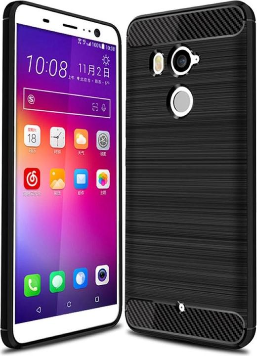 Actual product image König Design Case Mobile Protection for HTC U11 Plus Case Cover Bumper Carbon Optics Cases Black (HTC U11+, OnePlus X)