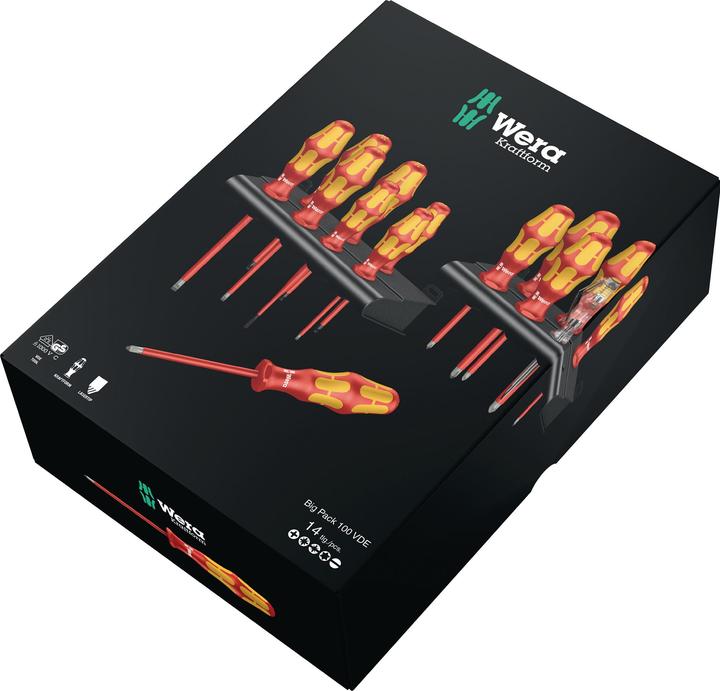 Produktbild Wera Kraftform Big Pack 100 VDE (Torx (TX), Pozidriv-Kreuzschlitz (PZ), Phillipps-Kreuzschlitz (PH))