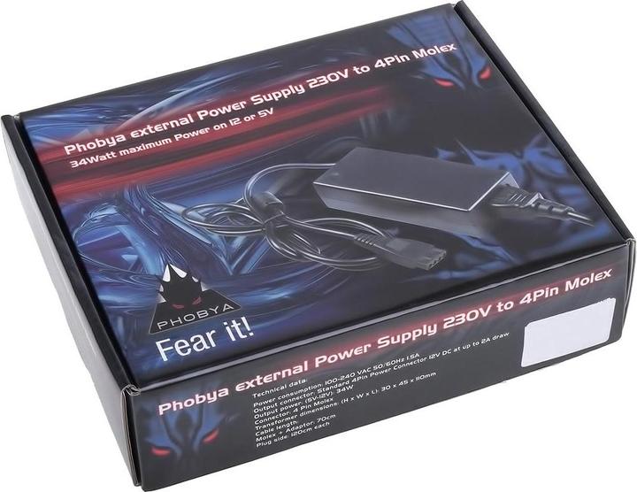 Produktbild Phobya Externes Netzteil 230V auf 4Pin Molex