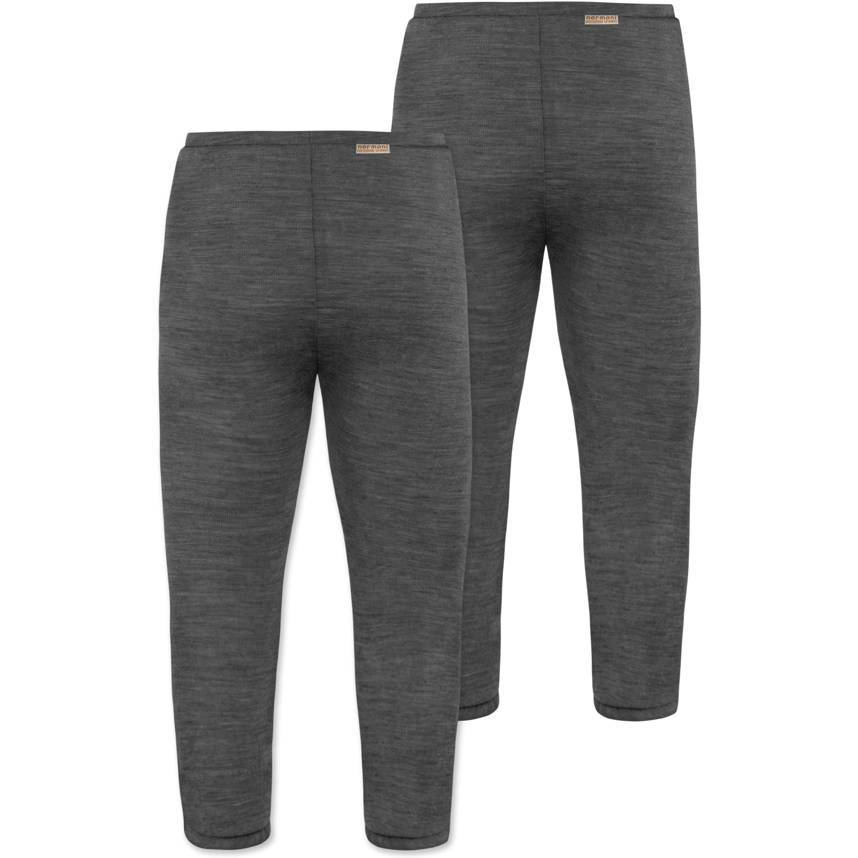 Thumbnail - Normani, Herren, Hosen, 2er Pack Baby Merino Hose mit Füssen - 9537, Grau, (74)