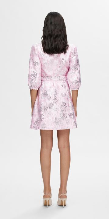 Actual product image Selected Femme Floral Jacquard Wrap Dress (38)