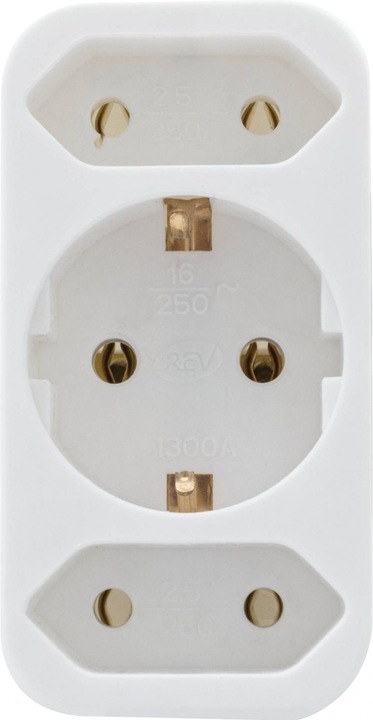Actual product image REV Transition plug 2-fold + 1 earthing contact (CEE 7/3, CEE 7/16, 3 x)