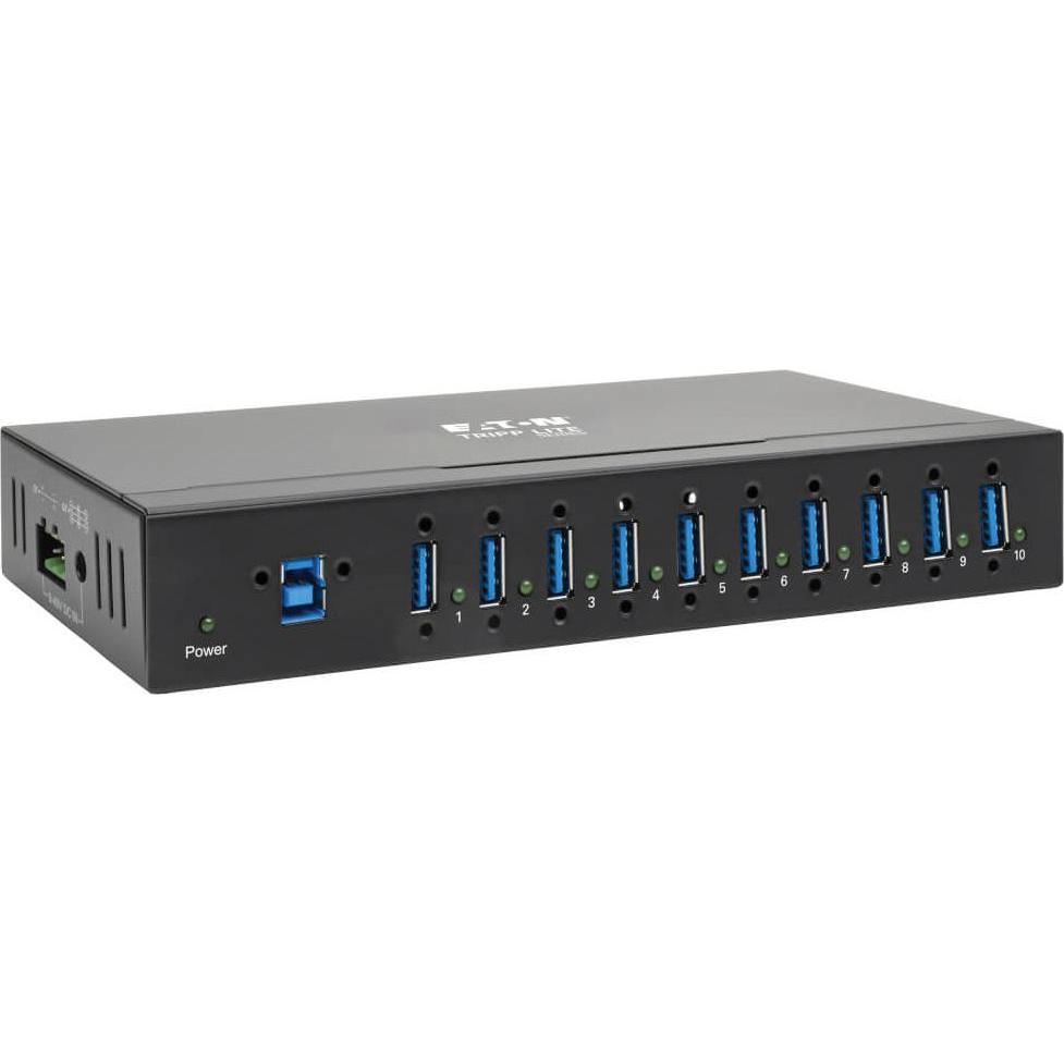 Eaton 10-Port Industrial-Grade USB 3.0 SuperSpeed Hub 20kV ESD Immunity Metal Housing Moun (USB-C, 10 Ports), Dockingsta...