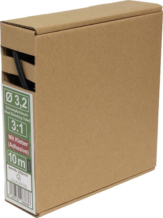 Actual product image Quadrios 23CA174 Heat shrink tubing with adhesive black Shrink ratio:3:1 10 m (10x)