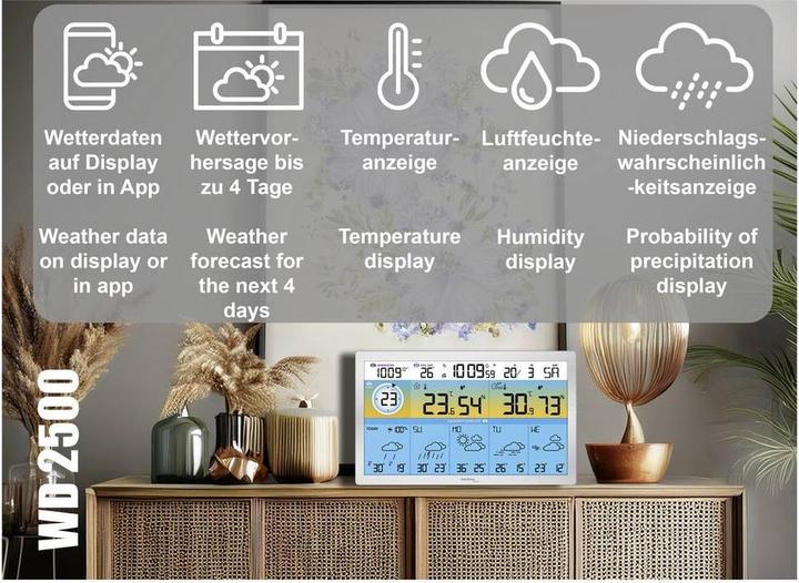 Actual product image Technoline weerstation - WD 2500 - 373x228x30mm - zilver - met 1 buitensensor - TL-WD2500