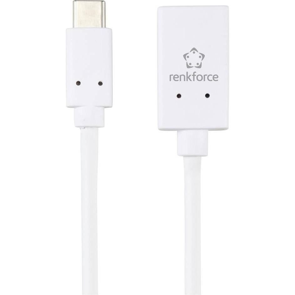 Thumbnail - Renkforce USB-C Adapter (1x USB-C 5Gbps - 1x USB 3.2 Gen 1 Buchse A (USB 3.0)) (0.20 m, USB 3.0), USB Kabel