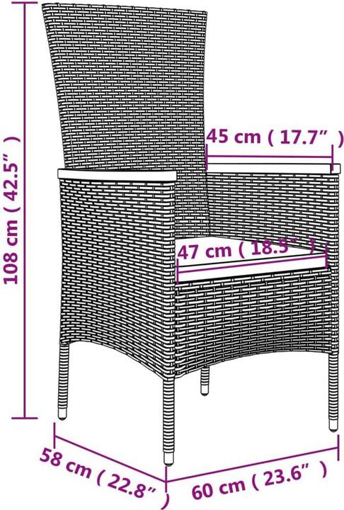 Produktbild vidaXL Garten Essgruppe (90 x 90 x 75 cm)