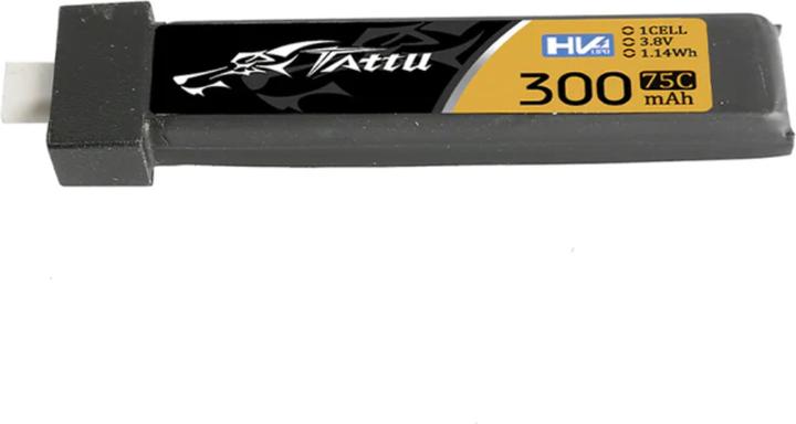 Productafbeelding Tattu Accumulator LiPo 300mAh 3.8V 75C 1S1P HV BT2.0.5 (5st) (3.80 V, 300 mAh)