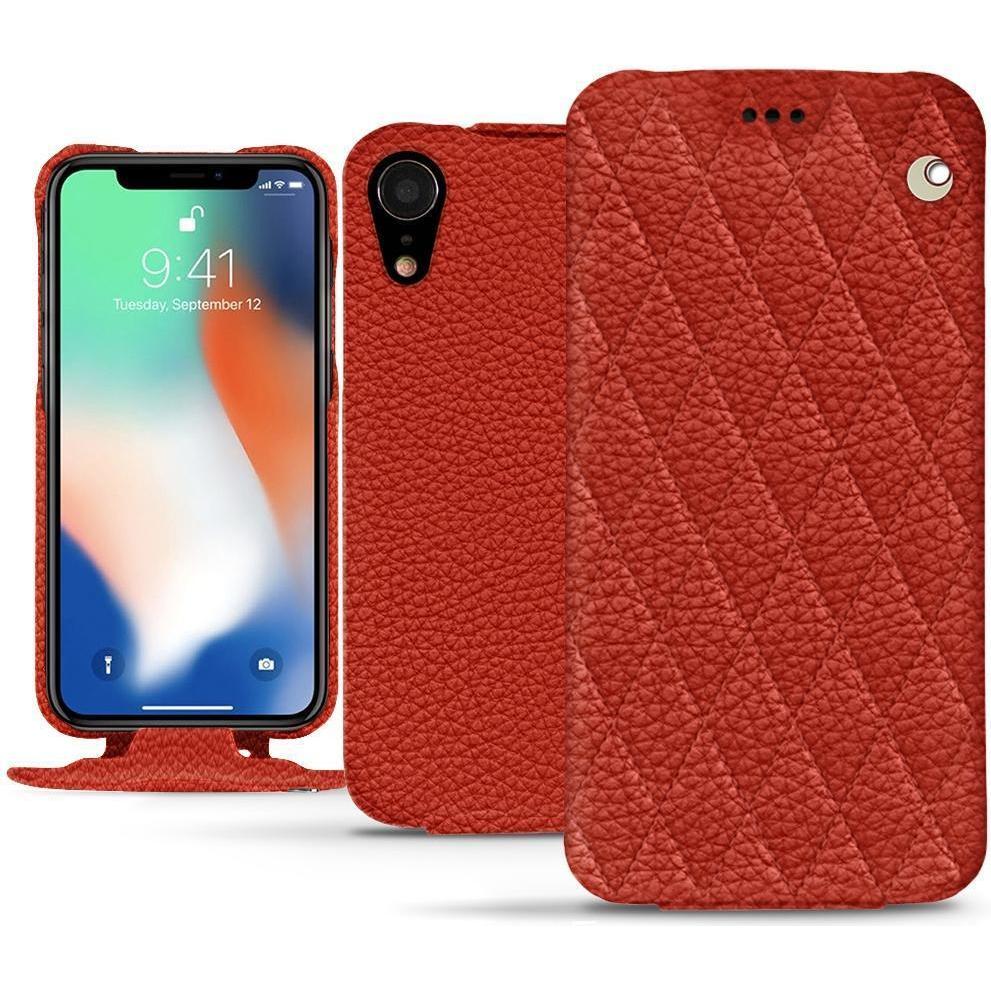 Noreve Lederschutzhülle vertikal (Apple iPhone XR), Smartphone Hülle, Orange