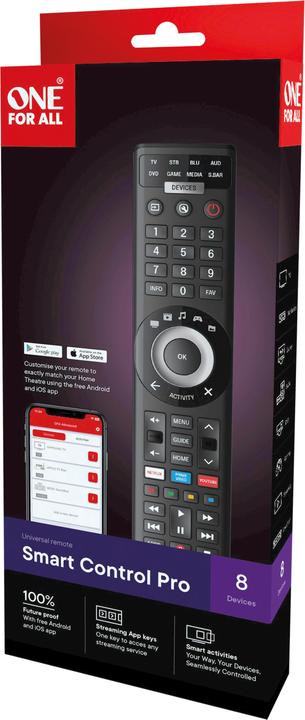 Actual product image One for All Smart Control 8 Advance App URC 7981 (Universal remote control, Infrared, Radio Frequency (RF))