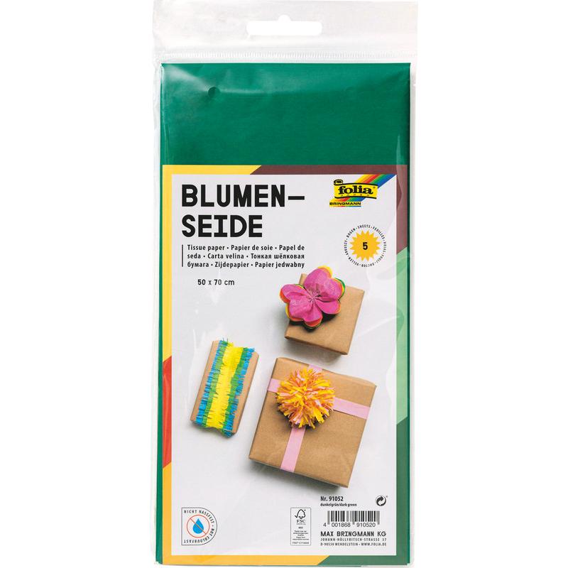 Thumbnail - Folia, Bastelpapier, Seidenpapier, (B)500 x (H)700 mm, 20 g/qm, dunkelgrn (20 g/m²)