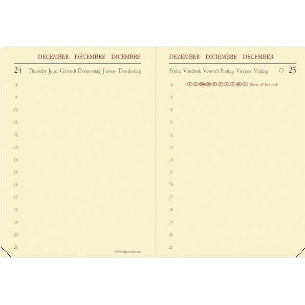 Quo Vadis, Agenda, Ersatzkalendarium Miniday 7x10cm 2024 (Italienisch, Spanisch, Niederländisch, Englisch, Französisch)