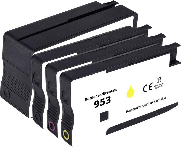 Renkforce Tintenpatrone ersetzt HP 953 (6ZC69AE) Kompatibel Kombi-Pack Schwarz, Cyan, Magenta, Gelb (M, C, Y, BK)