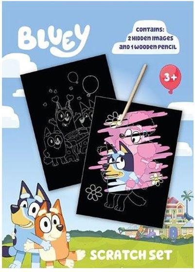 Actual product image Sombo Bluey scratch picture set