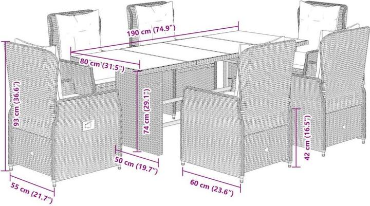 Produktbild vidaXL Garten Essgruppe