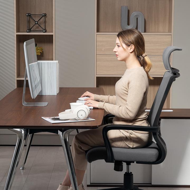 Produktbild Homcom Bürostuhl Polyester, Schaumstoff Dunkelgrau