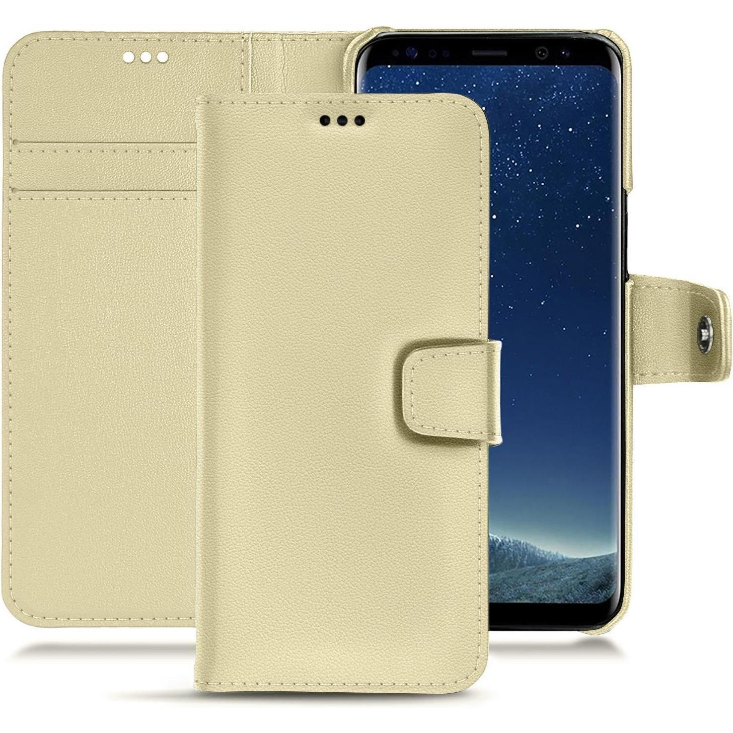 Noreve Lederschutzhülle Wallet (Samsung Galaxy S8+), Smartphone Hülle, Beige