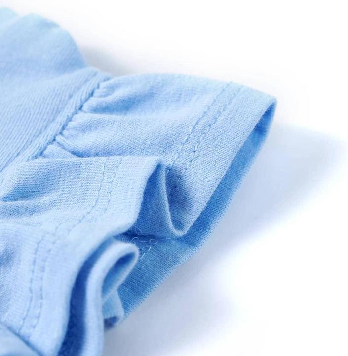 Immagine prodotto vidaXL Maglietta da bambino con maniche arricciate azzurro 140,Materiale (140)