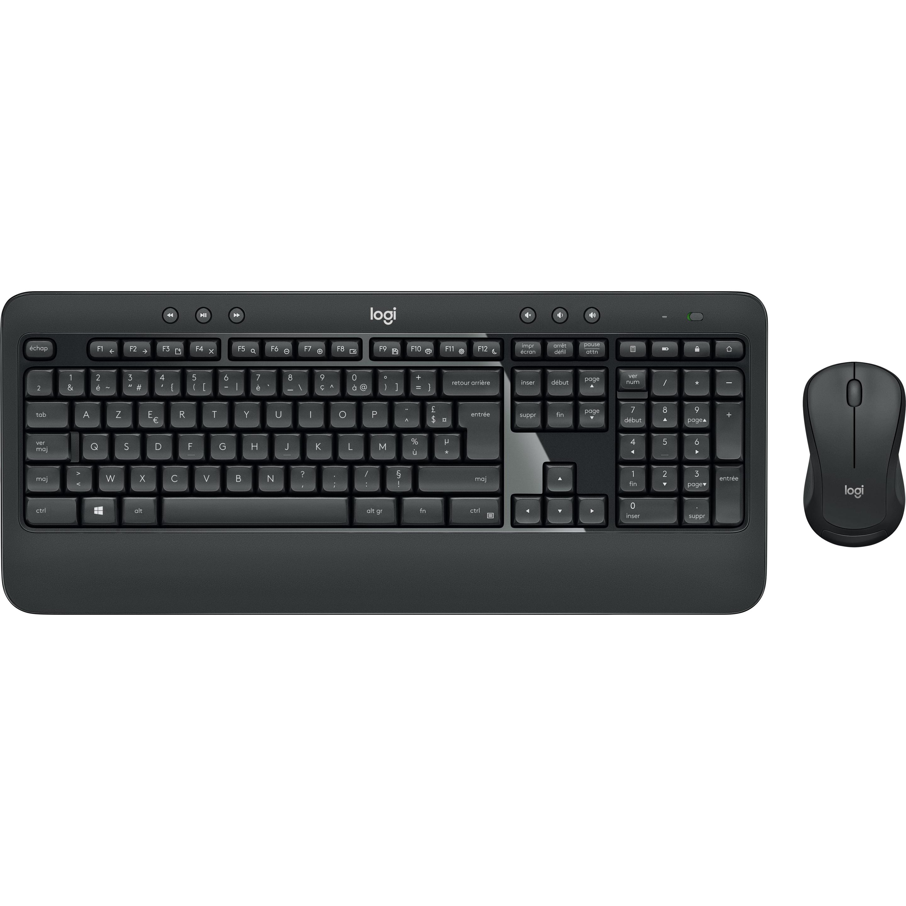 Logitech MK540 Avanzato (Belga, Senza Fili), Tastiera, Bianco, Nero