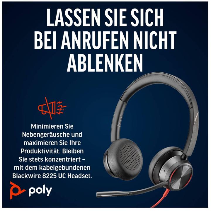 Actual product image Poly Headset Blackwire 8225 UC USB-C (Cable, USB-C)
