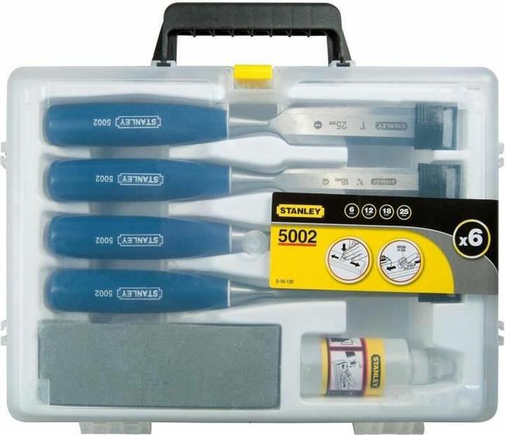 Image du produit Stanley 5002 Ciseaux à chanfrein Jeu de 4 & Oilstone (25 mm)