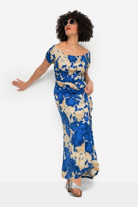 Produktbild Angel of Style Jersey-Maxikleid, Alloverdruck, Runhdhals, gesmokte Büste, Halbarm (54)