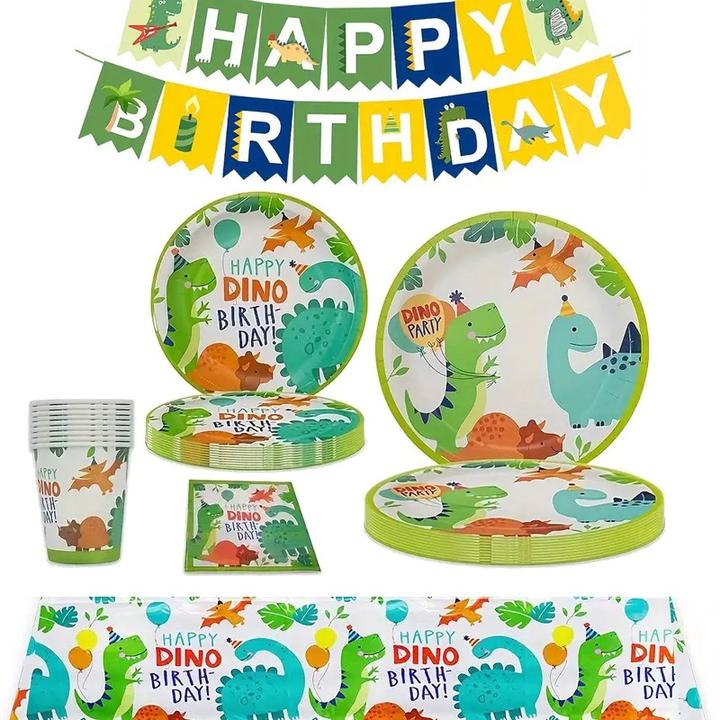 Actual product image ASMI 42-piece Happy Dino party set (10 pcs.)