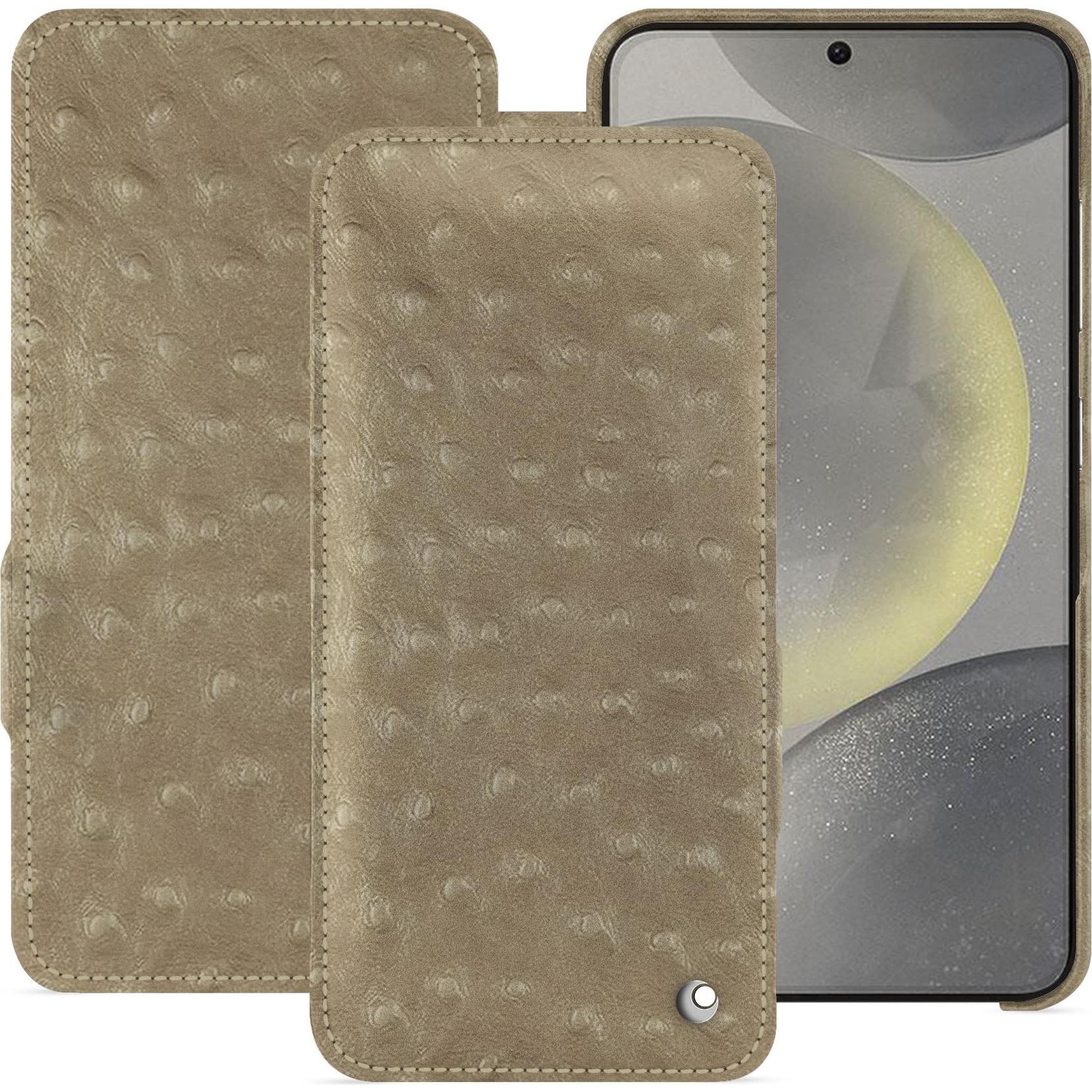 Noreve Lederschutzhülle horizontal (Samsung Galaxy S24), Smartphone Hülle, Beige