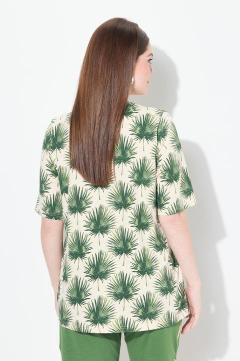 Actual product image Ulla Popken Eco Cotton Palm Leaf Short Sleeve Tee (50, 52)