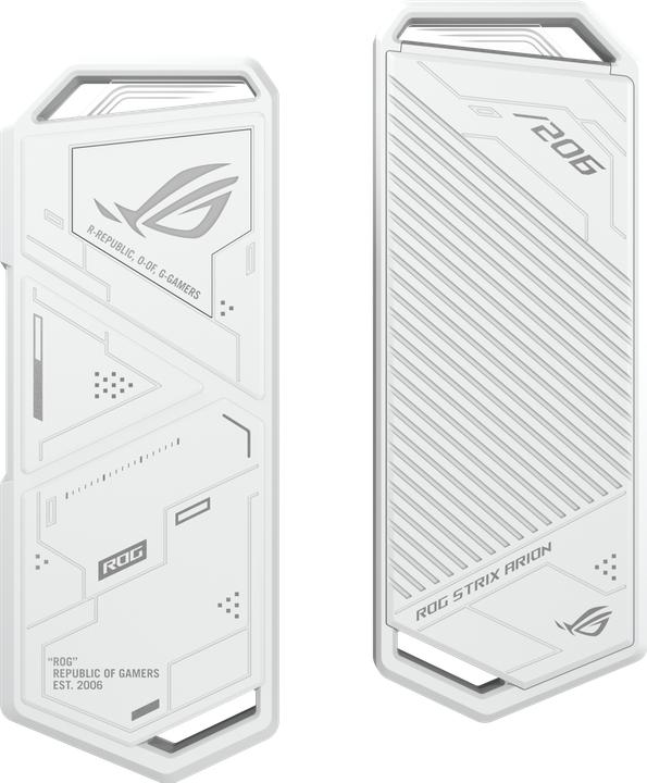 Actual product image ASUS Go USB ROG Strix Arion White M2 SSD enclosure with Aura (M.2 2240, M.2 2280, M.2 2260, M.2 2230)