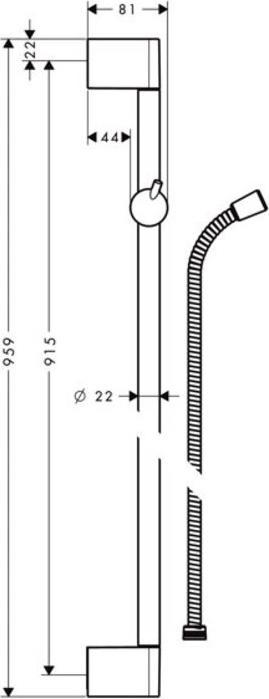 Produktbild hansgrohe HG Brausestange UNICA'CROMETTA 900mm chrom