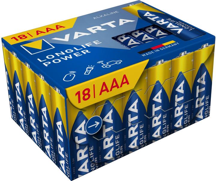 Produktbild Varta Longlife Power AAA CUBE18 (18 Stk., AAA, 1260 mAh)