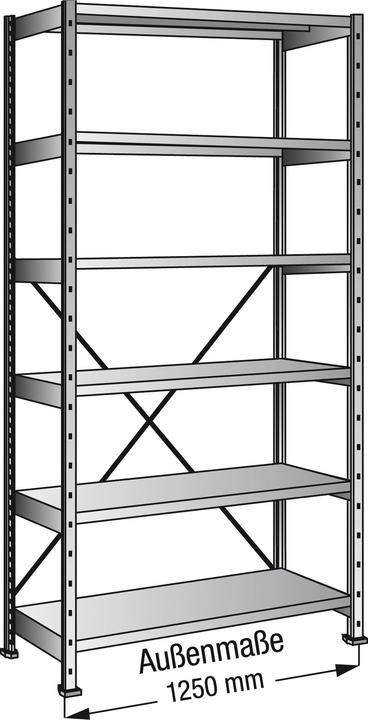kaiserkraft Industrial and storage shelving, height 2280 mm, 6 shelves